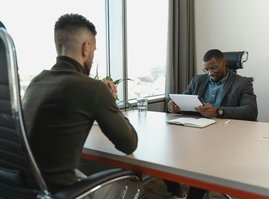 Men at their desks